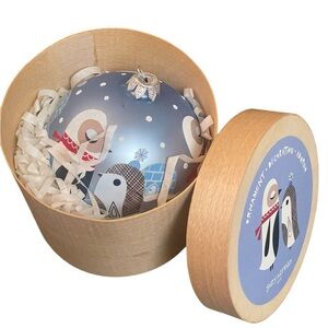 Suzy Ultman Crate And Barrel 2013 Birds Glass Ornament Original Wooden Box
